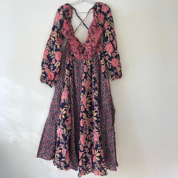Free People Womens A New Way Maxi Dress Multicolor L NWT - Picture 5 of 11